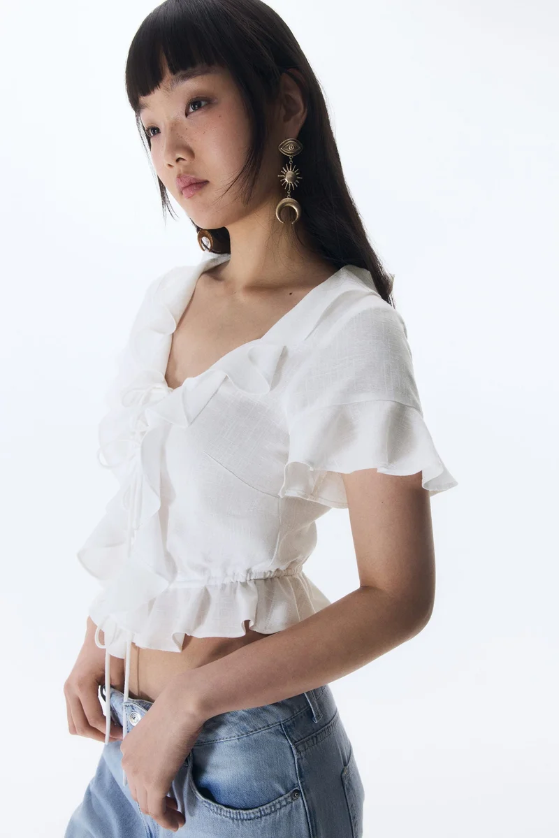 اتش اند ام بلوزة بكشكشة